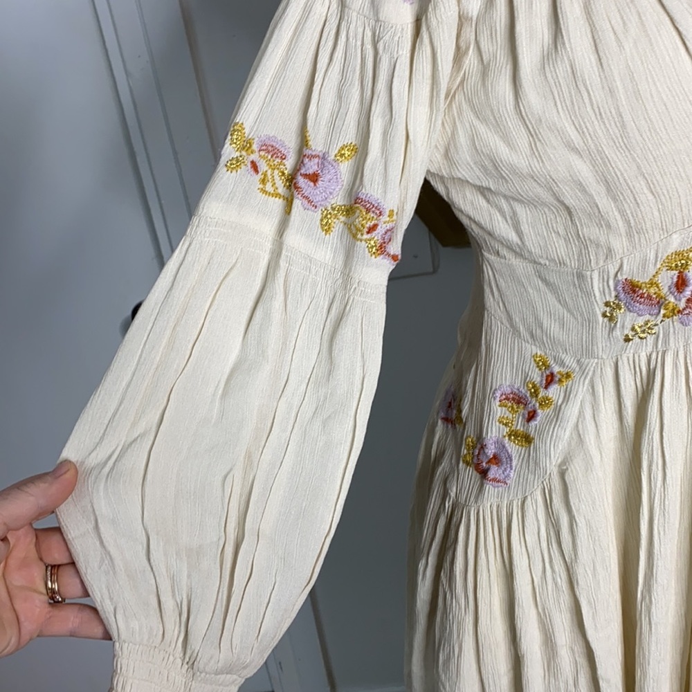 Free people day glow embroidered dress sz S - Picture 6 of 11